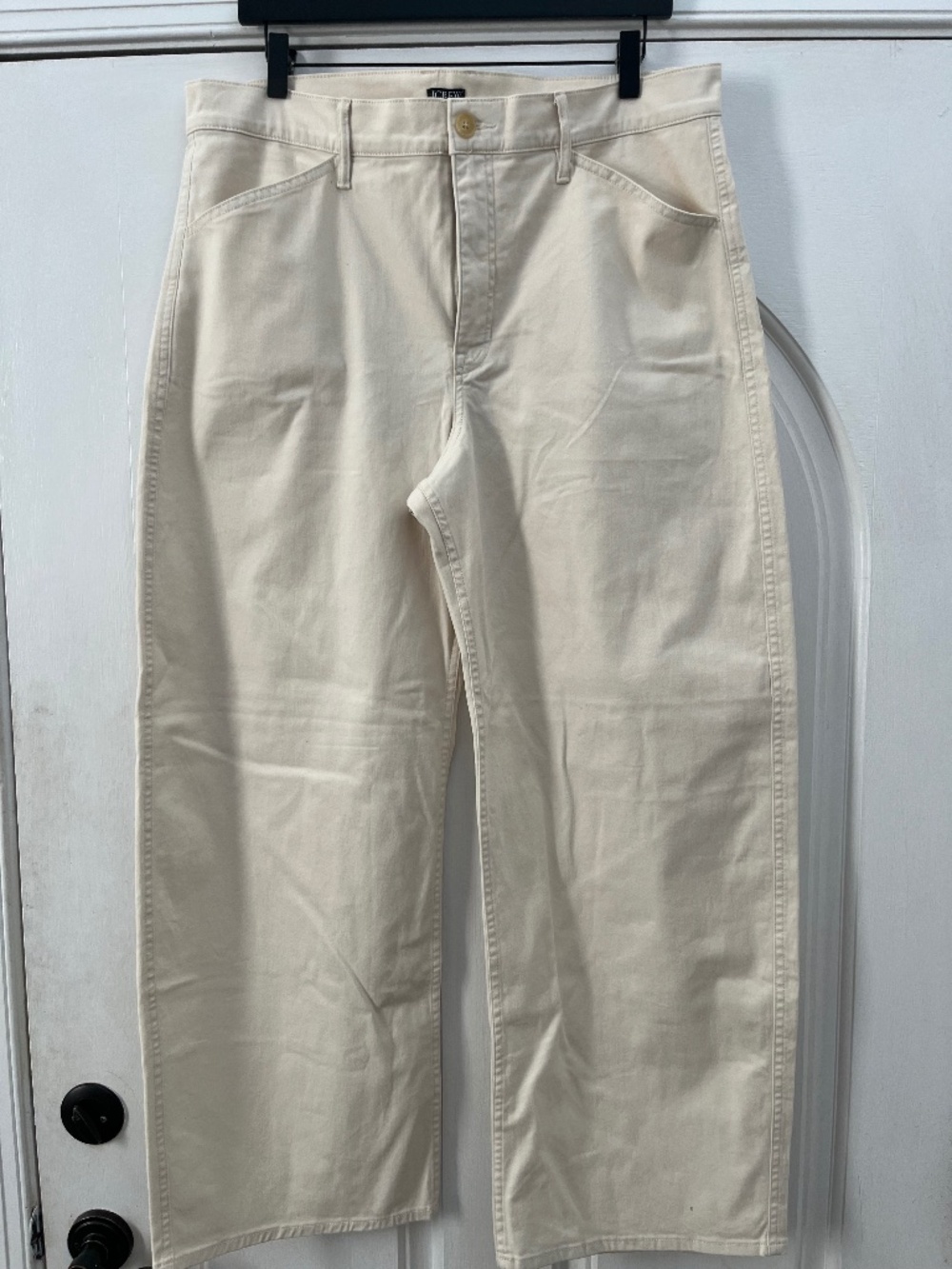 J Crew Off-White Wide Leg Jeans (32)